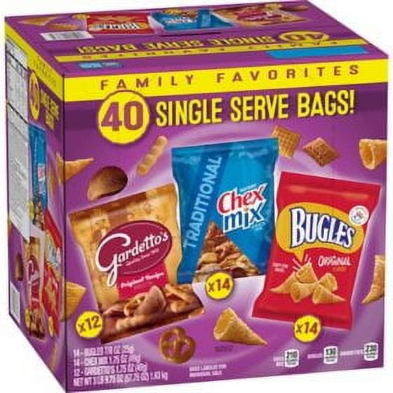Bugles, Chex Mix & Gardetto Variety Pack Snacks, 40 count.pack of 1