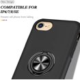 thumbnail image 7 of Case for iPhone 7 Plus iPhone 8 Plus,Dual Layer Hard Military Case with 360 Degree Ring Stand Silicone Bumper Shockproof Protective Case (Camera Protection) Magnetic Car Holder Cover-Black, 7 of 7