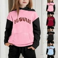 thumbnail image 4 of Kids Sweatsuit Sets 2 Piece Hoodie with Sweatpants Colorblock Hoodies Long Sleeve Pullover Oversize Trendy Graphic Letter Sweatshirt Preppy Clothes Size 4-5 Years, 4 of 5