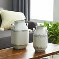 thumbnail image 3 of DecMode 13", 15"H White Metal Decorative Jars, 2-Pieces, 3 of 10