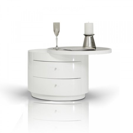 Vig Furniture Inc Modrest Symphony White Round Nightstand