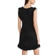 thumbnail image 3 of Vestidos de punto midi con volantes de cuello redondo casuales para mujer INSPIRE CHIC XL Negro, 3 of 6