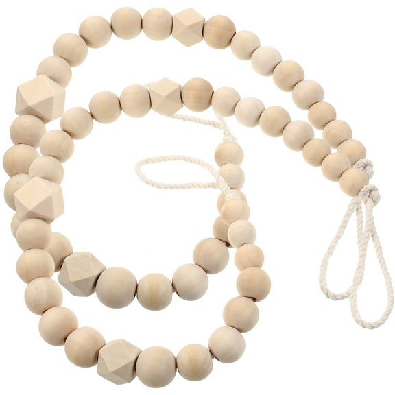 HAKIDZEL Rustic Curtain Tiebacks Beige Wood 2Pcs 11.8x0.6x0.6in