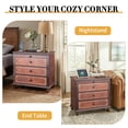 thumbnail image 6 of Ktaxon Solid Wood Nightstand with Outlets & USB Ports, End Tables 3 Drawer Traditional Cottage Bedside Table, Brown, 6 of 10