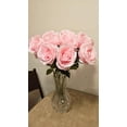 thumbnail image 3 of Morttic 12 Pieces Artificial Flowers Fake Rose Flower Pink Roses Bouquet for Valentine's Day Birthday Party Wedding Engagement Home Dinning Table Decoration (Pink, 12 PCS), 3 of 6