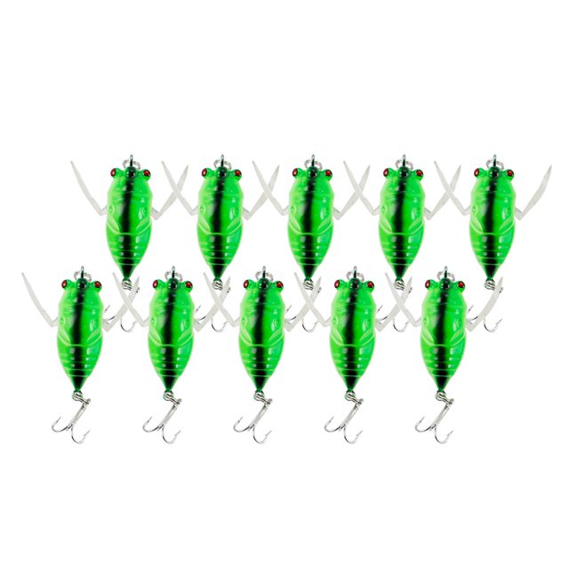 10 Piezas de Señuelos de Pesca Falsos Cebos Duros Swimbaits Verde Zulema