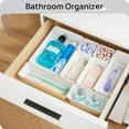 thumbnail image 4 of Vtopmart 25 PCS Office Desk Drawer Organizers Set, 4-Size Versatile Plastic Drawer Organizer Trays, Storage Bins for Desk Accessories Office Organizers and Storage, Bathroom, Makeup, Vanity, Black, 4 of 10