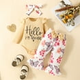 thumbnail image 2 of TOWED22 Newborn Baby Girl Clothes Fall Winter Outfits Pants Set with Headband for Infant Girls 0 3 6 9 12 18 Months(White,12-18 M), 2 of 9