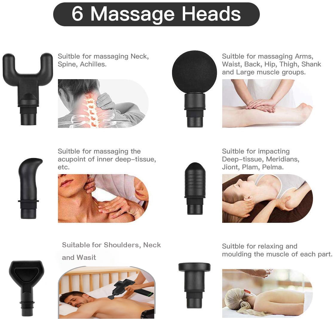 Muscle Massage Gun Deep Tissue Percussion Massager - Handheld Electric Body  Massagers Sports Drill f…See more Muscle Massage Gun Deep Tissue