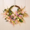 thumbnail image 4 of Guirnalda de Pascua con huevos pastel, decorativa, para interiores y exteriores, con flores verdes. Circulo, 4 of 9