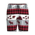 thumbnail image 4 of Naloa Buffalo Plaid Forest Men's Short Pajama Pants, Lounge Comfort Shorts with Elasticized Waistband and Side Pockets - Small, 4 of 9