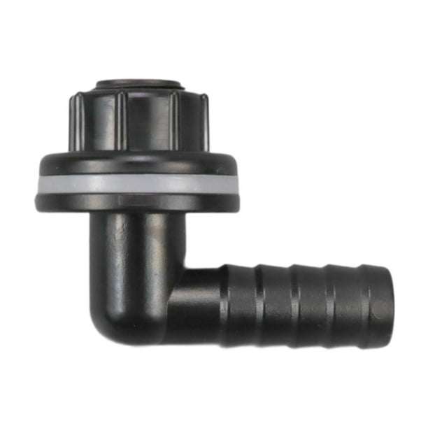 Conector de codo, boquilla de manguera, accesorio, conector de drenaje compacto para peces Negro