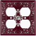 thumbnail image 3 of Metal Light Switch Plate Cover Elegant Starry Night Maroon Green Frame FRA030, 3 of 13