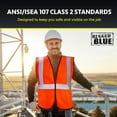 thumbnail image 2 of Polyester Mesh Orange Safety Vest for Men - 4XL, 5XL | ANSI Certified Class 2 Reflective Vest with 2" Reflective Tape | High-Visibility Construction Vest | Lightweight Vests for All-Day Comfort, 2 of 7