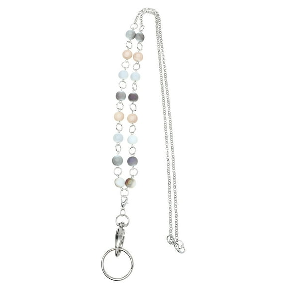 Qiysamall Stainless Steel Bead Badge Clip with Chain Lanyard for ID Card Holder Necklace, and Stylish Accessory