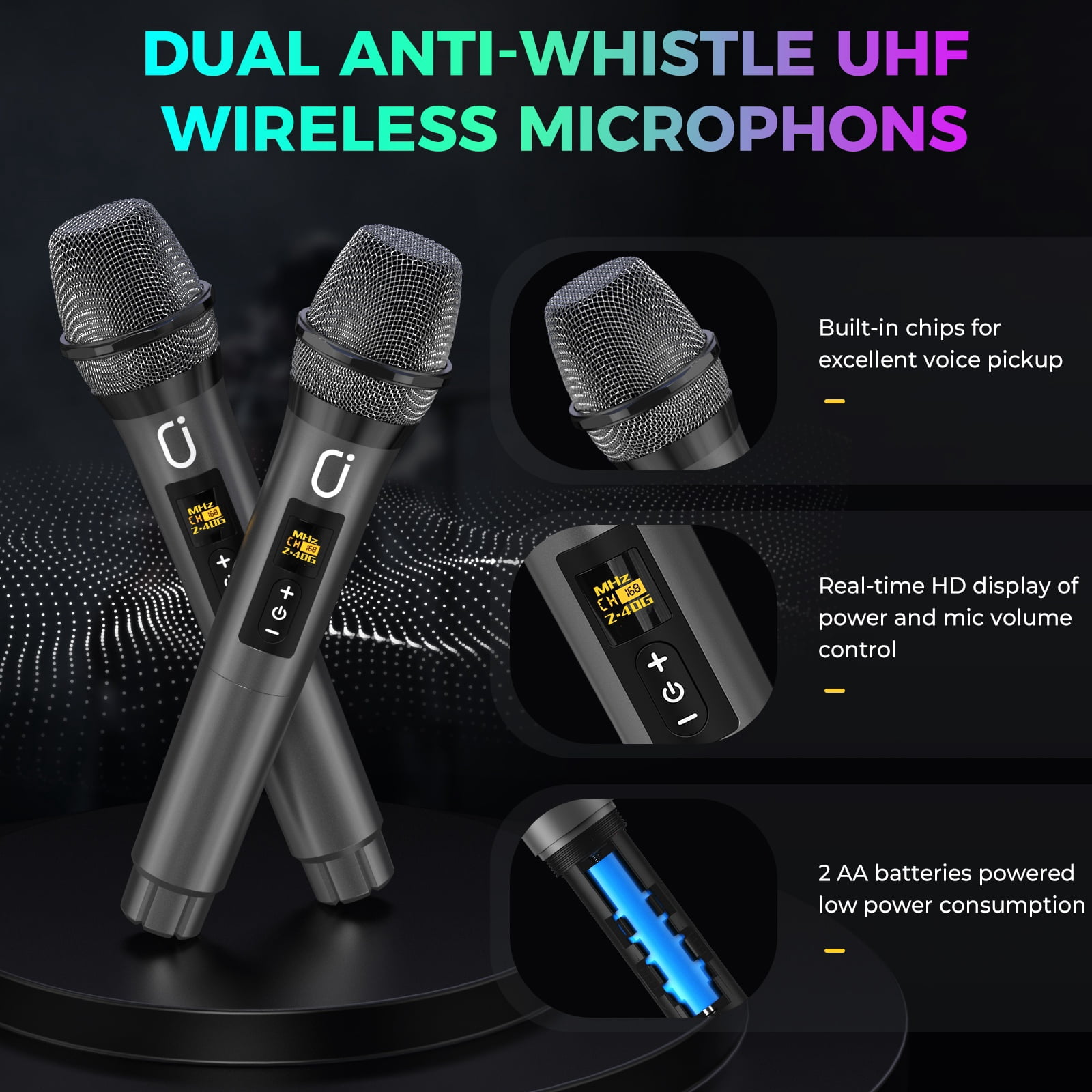JYX Karaoke Machine, Portable Bluetooth Speaker with 2 Microphones, Karaoke Party Speaker, TX05