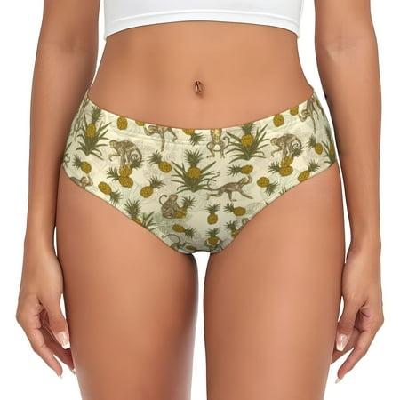 Womens Underwear  Monkeys and Pinealpples No Show Seamless Underwear  Soft Comfy Stretch Panties  Hipster Ladies Panties Bikini Underwear Briefs
