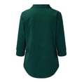 thumbnail image 4 of JYLPZYR Loose Tops for Women New European and American Temperament Chiffon Women's Pullover Loose V-Neck Shirt Top Oversized Tshirt(Green,M), 4 of 5