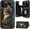 Abstract Cat, variant on Case for iPhone 16 Plus Case Wallet Case with Card Holder, PU Leather Kickstand Double Magnetic Clasp Shockproof Cover Case for iPhone 16 Plus 6.7" 2024, Skeleton Couple