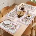 thumbnail image 5 of Pink White Magnolia Placemats Set of 12, Spring Floral Leaf Botanical Non-Slip Place Mats Washable Table Mats for Kitchen Dining Table Decorations Indoor/Outdoor, 5 of 9
