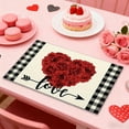 thumbnail image 4 of Horivan 4 Packs Valentine's Day Placemats Romantic Dinner Decor Polyester Fabric Spill Proof Washable Table Mats for Couples Date Night Party Supplies, 4 of 6
