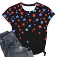 thumbnail image 4 of Qingpeng 4th of July Patriotic T Shirts for Women Summer Star Print Shirts Women's Independence Day Short Sleeve Casual Tee Tops, 4 of 5