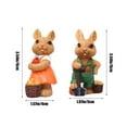 thumbnail image 3 of Twfbrm 2 Pcs Easter Bunny Decorations, 4 inch Resin Brown Bunny Couple Statue with Basket, Vintage Farmhouse Decorative Rabbit Figurine Handmade Animals Tabletop Ornament Spring Decor for Home Office, 3 of 9