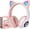 Pink, variant on TCJJ Kids Wireless Headphones Cat Ear LED Light up Bluetooth Foldable Headphones over Ear w/Microphone for Online Distant Learning (Pink)