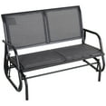 thumbnail image 4 of Outsunny 2-Person Outdoor Glider Bench, Patio Double Swing Rocking Chair Loveseat w/Powder Coated Steel Frame for Backyard Garden Porch, Gray, 4 of 11