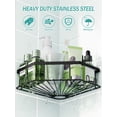 thumbnail image 4 of Bextsrack Corner Adhesive Shower Caddy, Rustproof Stainless Steel Bathroom Organizer, No Drilling Wall Mounted Rack, Black, 2-Pack, 4 of 7