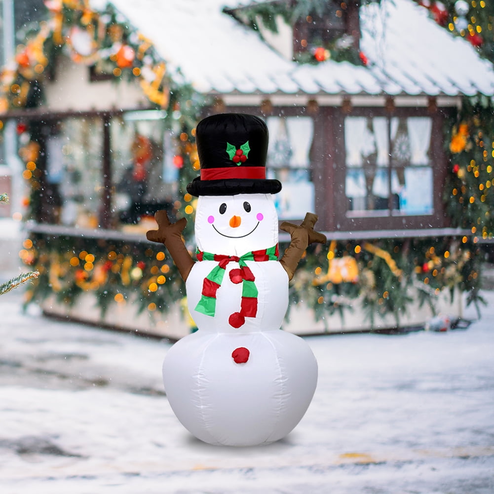 YiaNXan Inflatable Snowman Dolls Decor with LED Light Christmas Snowman Decor for Xmas Garden Party Decor