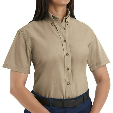 - RED KAP Women's Short Sleeve Button-Down Poplin Shirt - SP81KH
