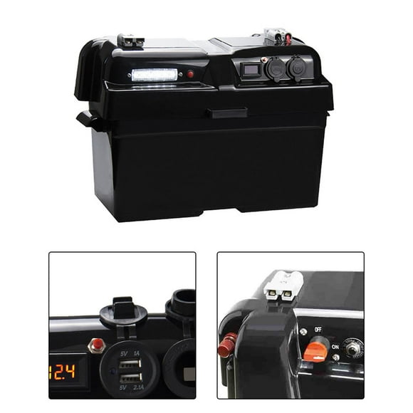 HILABEE Battery Storage Box Organizer for Trolling Motor Motorcycles Boat