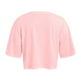 thumbnail image 5 of Women's Cropped Crew Neck T-Shirt Loose Fit Short Sleeve Casual Comfortable Soft Stretch Summer Top Tee, 5 of 6