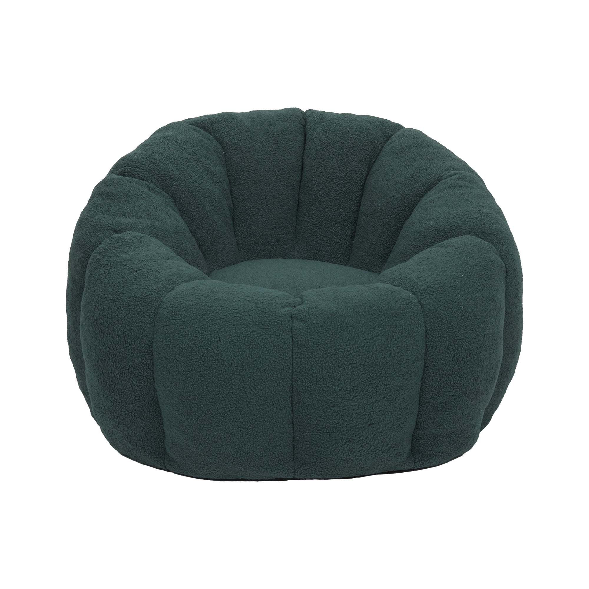 Faux Fur High Density Memory Foam Bean Bag Chair with Armrests, Ergonomic Adult Lazy Sofa for Reading Gaming in Bedroom Living Room