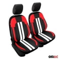 thumbnail image 2 of OMAC 2X Front Car Seat Cover Protection Set PU Fabric Black with Red & White, 2 of 6