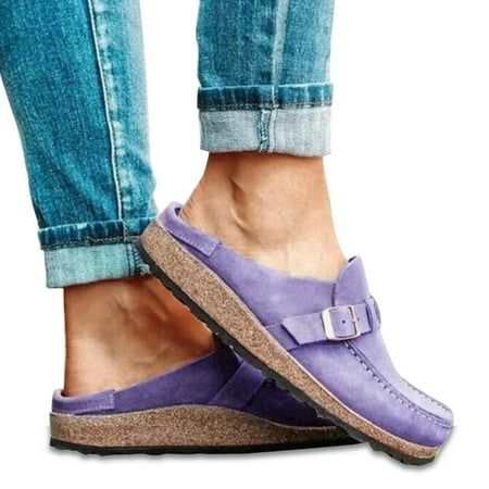 

Women Casual Comfy Clogs Suede Slip On Sandals Summer Home Office Shoes New