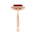 thumbnail image 3 of ANGARA Lab Grown 3 Ct Prong-Set Emerald-Cut Ruby Halo Engagement Ring for Women in 14K Rose Gold (Size-9x7mm) | July Birthstone, Birthday, Anniversary, Jewelry Gift for Women | Lab-Grown Ruby Ring, 3 of 8
