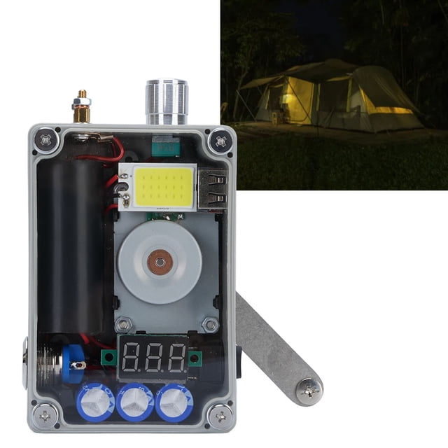 Hand Operated Generator, COB Light Hand Crank Generator Long Lifespan Multifunctional for Outdoor Advanture