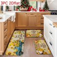 thumbnail image 5 of Flannel Floor Mat 2/3pcs Sunflower Kitchen Rug Set, Cozy Home Decor, Pastoral Style Thickened Flannel Mat for Living Room Bedroom, Warm Holiday Atmosphere, 5 of 8