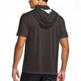 thumbnail image 6 of Fanxing Men Cooling Sun Shirts with Mask Big and Tall Rash Guards Short Sleeve Hoodies Sun Protection Face Cover Brown,XXXL, 6 of 9