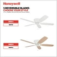 thumbnail image 5 of Honeywell Glen Alden 52" White Low Profile Ceiling Fan with 5 Blades, Pull Chain Control & Reverse Airflow, 5 of 13