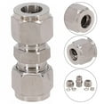 thumbnail image 3 of Stainless Steel Compression Tube Fitting Straight Connect Double-Ferrule Adapter Φ10-Φ10, 3 of 9
