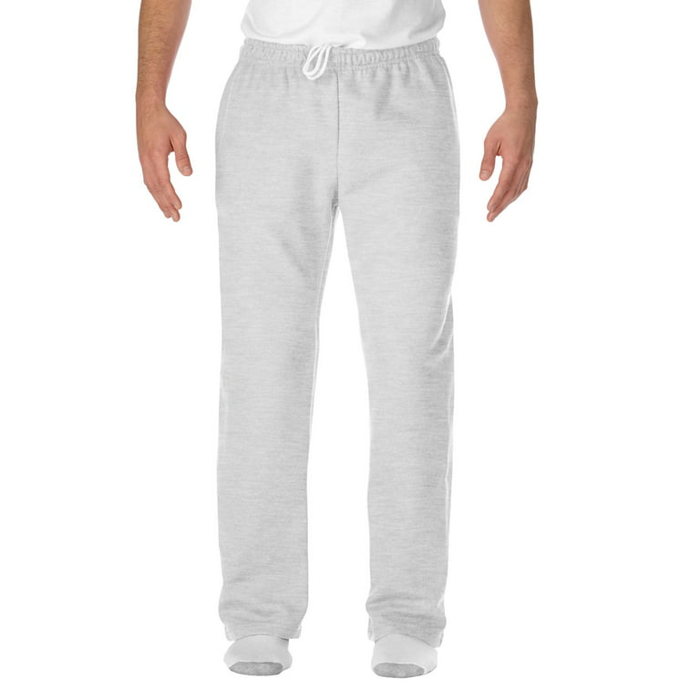 Gildan Mens DryBlend Open-Bottom Sweatpants with Pockets, XL, Ash 