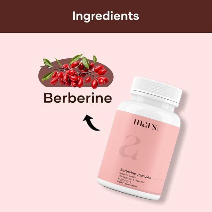 Mars by GHC Himalayan Berberine Capsules, Helps to Overall Well-Being, Pack 3