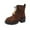 Brown, variant on Dasayo Black Women Boots Ankle Motorcycle Hiking Round Toe Lace up Low Heel Booties Women's Shoes 36