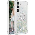 thumbnail image 6 of Quicksand Case for Samsung Galaxy S24 Plus (Not S24) for Women Girls, Glitter Sparkle Flowing Clear Liquid Cover Case with Bling Diamond Kickstand for Samsung Galaxy S24+ Plus -Silver, 6 of 14