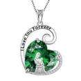 thumbnail image 1 of Juwaliy Collar Madre E Hija Plata de Ley 925 Corazón Verde Esmeralda Piedra de Nacimiento de Mayo Dije Joyería Mujer Mamá Navidad Cumpleaños Regalo Del Día de la Madre, 1 of 6
