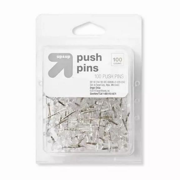 100ct Push Pins Clear