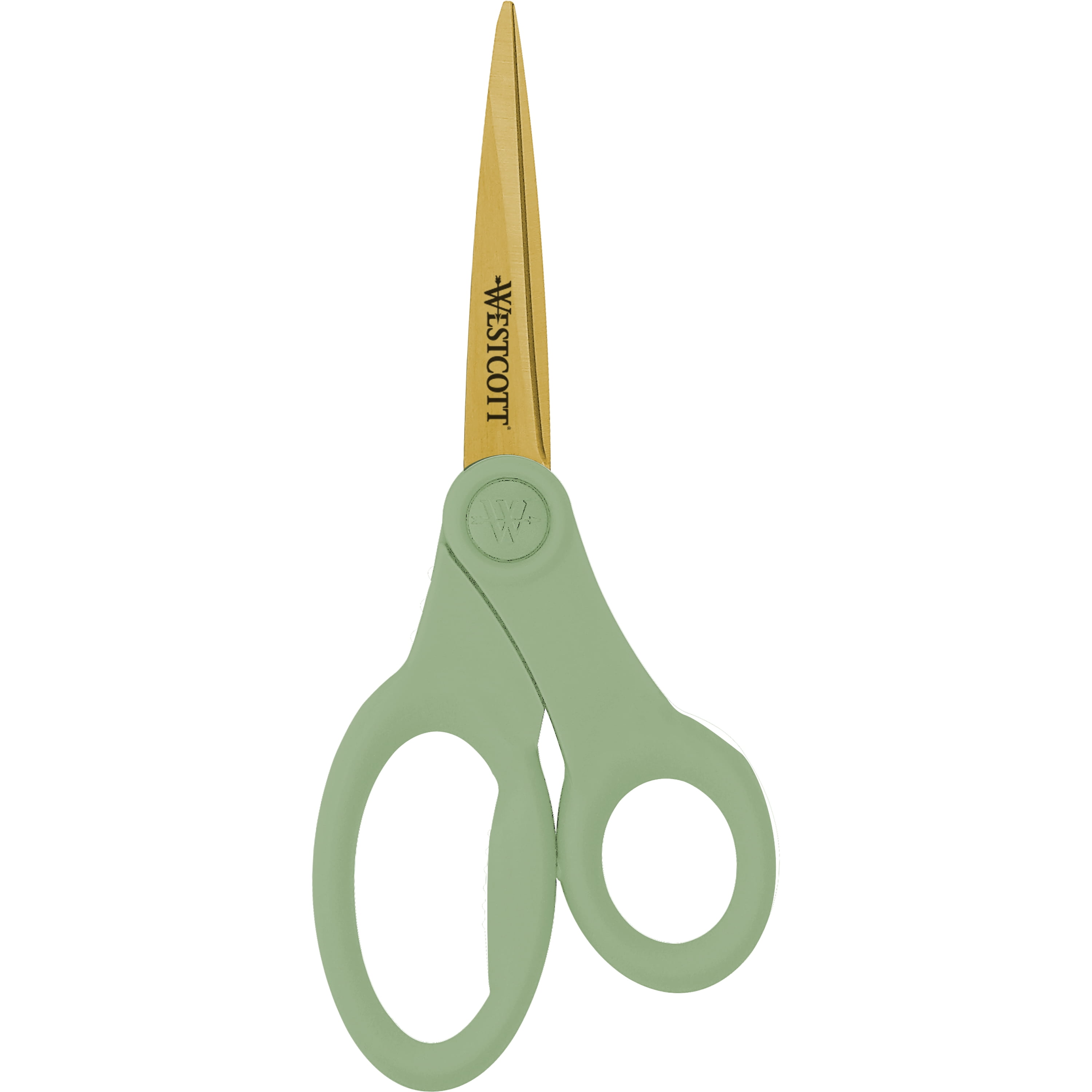 Westcott 8" Titanium Fashion Scissors with Gold Blades and Sage Green Handle, 1-Count